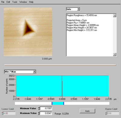 Imaging on 3mm indented area