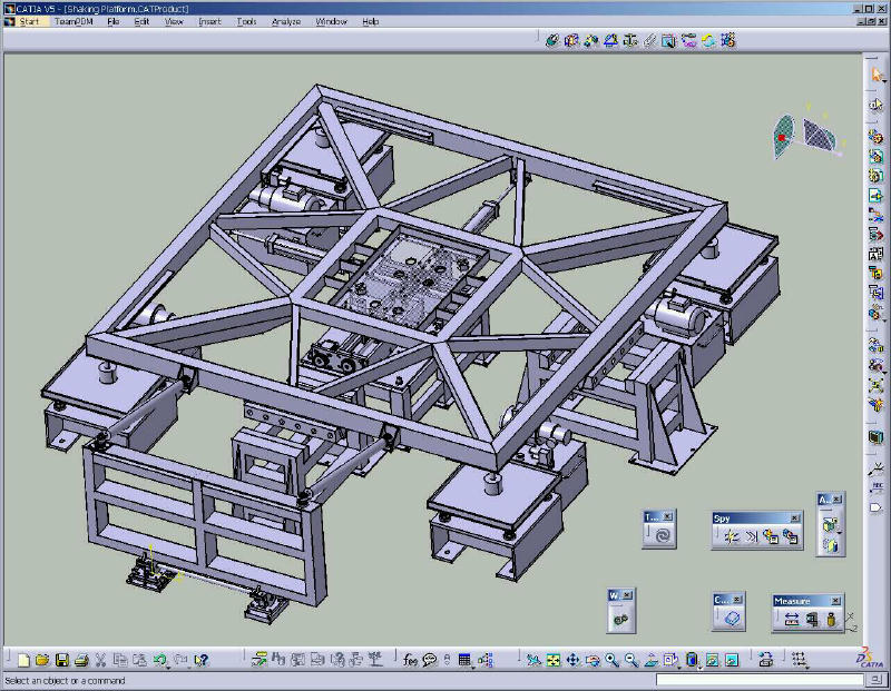 Design of whole shaking platform in CATIA